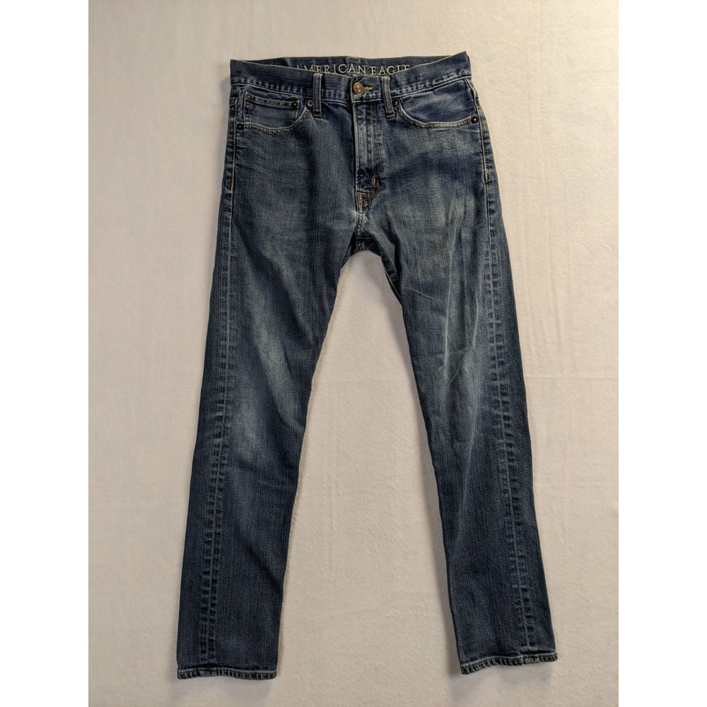 American Eagle Slim Taper Jeans 29 x 32 Medium Wash Denim Stretch Mens